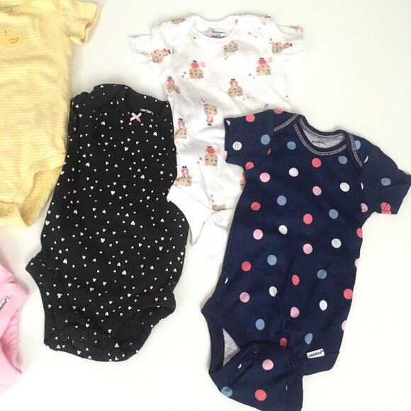 Bundle of Baby Girl Onesies 0-3 m Baby Girl One Pieces Short Sleeve Onesies - Picture 3 of 5